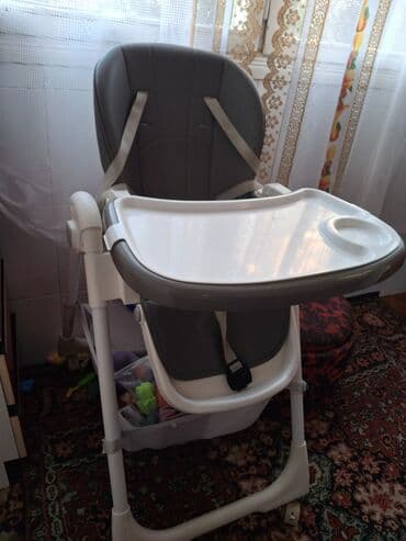 детский монеж dwingler: Uşaq yemək kreslosu - Rəng: boz-ağ - Geniş, çıxarılan və yuyulan — 1