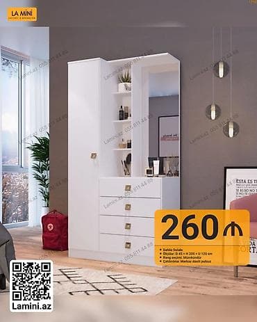 1 qapı, Ağ, Açılan, Düz dolab
