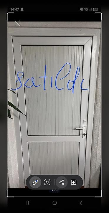 Ev və bağ: Ağ rəngli PVC qapı - Material: möhkəm PVC profil, iki tərəfli panel — 1