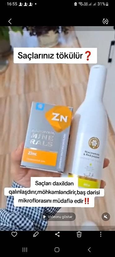 aksesuarlari: Məhsul: Saç tökülməsinə qarşı kompleks dəst Təsvir: - ZN – Essential — 1