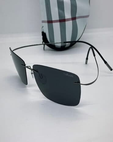 qadın eynəkləri ucun futlyar: Qara rəngli çərçivəsiz dizayna malik unisex günəş eynəyi. Düzbucaqlı — 3