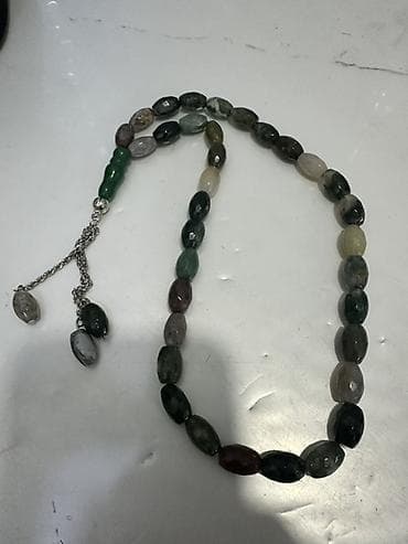 gümüş təsbeh: Təbii daşlardan hazırlanmış təsbeh - Materiał: müxtəlif rəngli təbii — 2