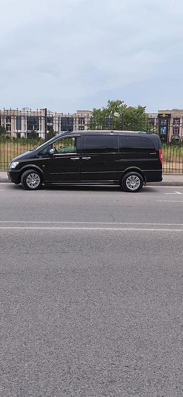 mini karavan: Mercedes-Benz Vito (uzun baza) – qara rəng, 7/8 yerlik komfortlu — 3