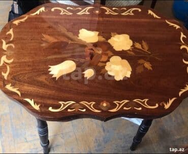 стол из столешницы: Qonaq masası, İşlənmiş, Açılan, Dördbucaq masa — 4