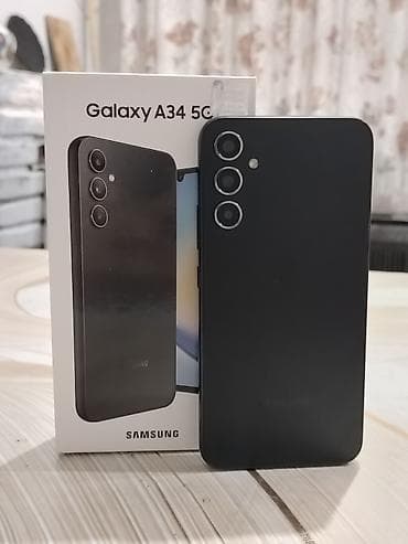 samsunq telefon: Samsung Galaxy A34 5G, 128 GB, rəng - Qara, İki sim kartlı — 5
