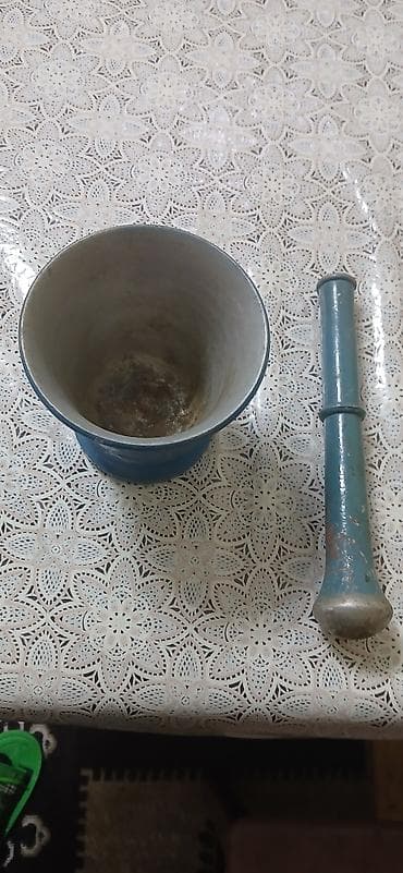 Mətbəx aksesuarları: Metal dibək və dəstə (havan) – mətbəx üçün - Material: tam metal — 1