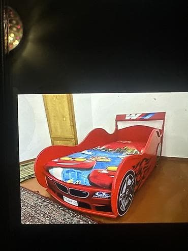 07 masin sekilleri: Uşaq çarpayısı – “maşın” dizaynlı, bazasız model. - Rəng: parlaq — 3