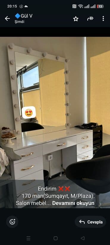 Makiyaj üçün masa lalafo.az -da Makiyaj üçün masa