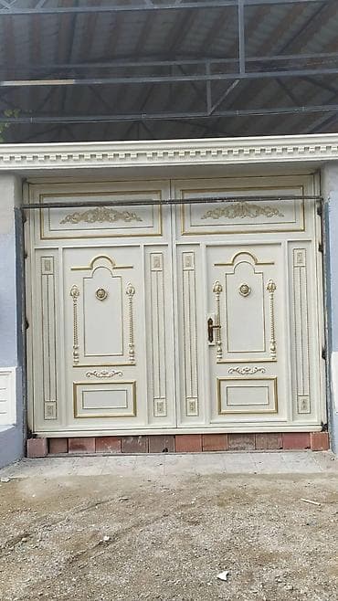 heyet qapilar: Dəmir Həyət darvazası, Mexaniki, Qapı ilə, rəng - Boz, Kredit yoxdur — 3