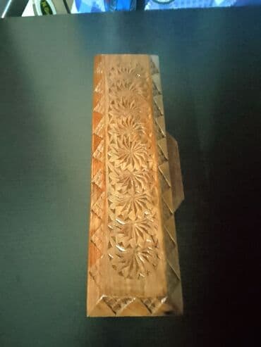 Məişət kimyəvi maddələri: Taxta oyma qələm dəsti - Material: Tam ağacdan hazırlanmış, əl oyma — 3