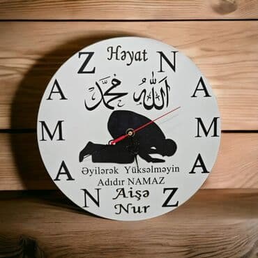 saat şəkli çəkmək: Dinı saatlar sifarişlə hazırlanir.ad yazılır, şəkil vurulur.zövqe — 1