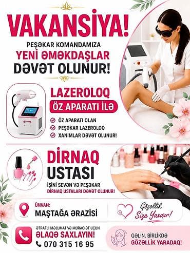 smm part time: Dırnaq ustası birdə lazer aparatı olan işci istəyirəm i Maştaga — 1
