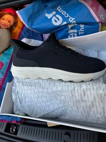 Çaydanlar: GEOX Respira kişi idman ayaqqabısı - Rəng: tünd göy (üst hissə), ağ — 4