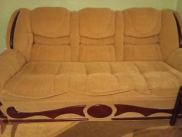 ev stolu: İşlənmiş, Klassik divan, 2 kreslo, Bazasız, Açılan — 2