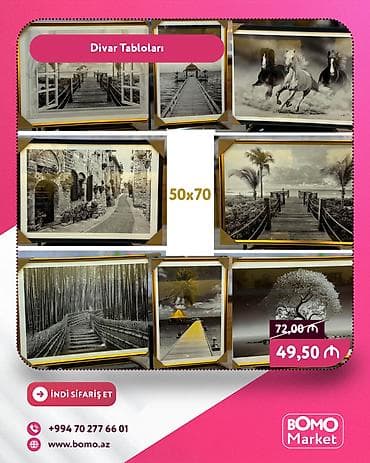 Divar Tabloları – 50x70 - Müxtəlif mövzulu dekorativ tablolardan