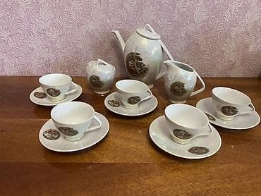 şəkər yemi: Çay dəsti, rəng - Ağ, Farfor, 6 nəfərlik — 2