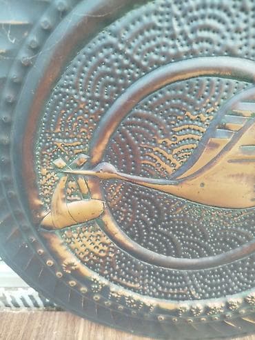 samavar ucuz: CCCP Mis qabartma dekorativ divar boşqabı - Material: qalın metal/mis — 2