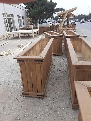 Горшки для растений: Açıq məkan üçün taxta dekorativ güldan/klumbalar - Material: təbii — 4