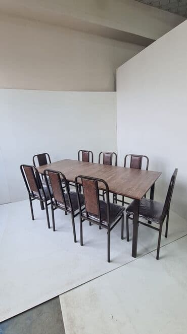 Qonaq otağı üçün, Yeni, Açılmayan, Dördbucaq masa, 8 stul