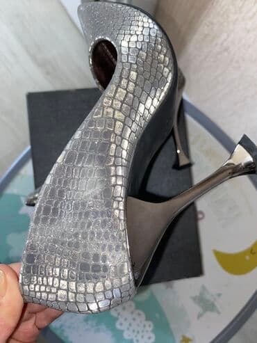 зеленые туфли: Туфли, Размер: 37, цвет - Серебристый, Новый — 10