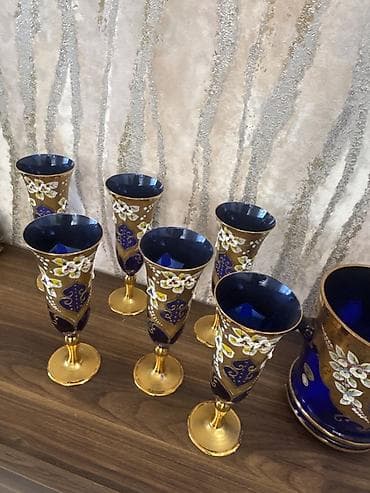 Qədəhlər, rəng - Göy, Xrustal — 2