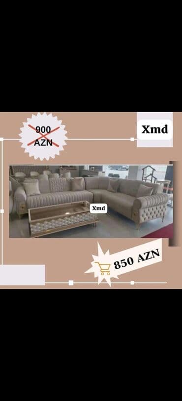 угловые диваны в баку: Угловой диван, Раскладной, Ткань — 34