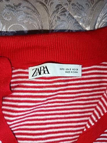 Şəxsi əşyalar: ZARA qadın trikosu – qısaqol, zolaqlı - Brend: ZARA - Ölçü: S (EUR S — 3