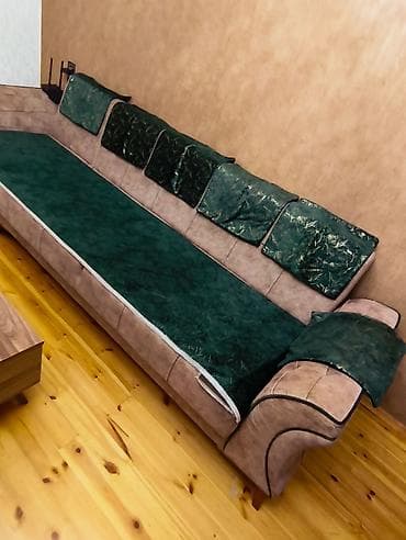 bambu tekstil: Divan üçün İşlənmiş Xovlu rəng - Yaşıl Yataq örtüyü, Ünvandan götürmə — 1