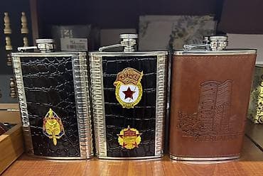 Xəritələr: Dəri örtüklü metal flakon dəsti – “Azerbaijan/Baku” temalı suvenir — 4