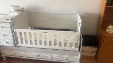 купить кровать трансформер: Oğlan və qız üçün, Dördbucaq, Beşik, Dəst ilə, Matras ilə, Yellənmə mexanizmsiz — 1