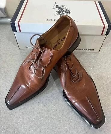 Kişi dəri klassik ayaqqabıları - Model: kəskin kvadrat burunlu