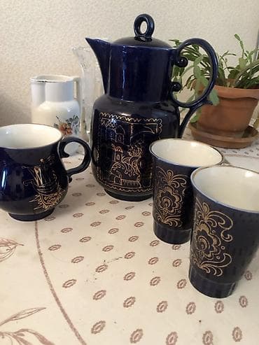 Çay dəsti, rəng - Qara, Keramika, 4 nəfərlik — 1