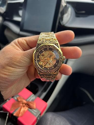 Qızılı rəngdə mexaniki kişi qol saatı - Korpus və qolbaq: qızılı — 2