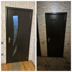 Quru inşaat materialları: *gülü1* Otaq Qapisi(5ədəd) Ölçü:210×80(şüşəsizlər) 210×90(şüşəlilər) — 1