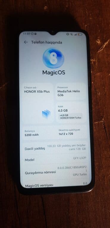 redmi note 11 ekran qiymeti: Honor X5b Plus, 128 GB, rəng - Qara, Sensor, Barmaq izi, Face ID — 2