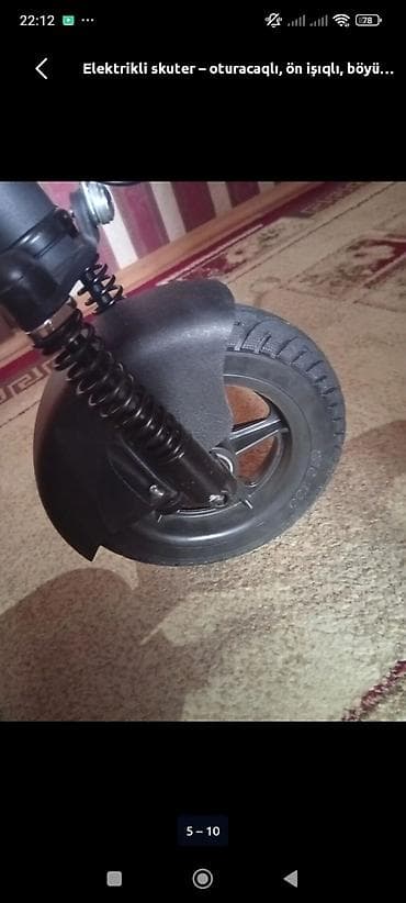 Elektrik nəqliyyatı: Elektrikli skuter – oturacaqlı model Xüsusiyyətlər: - Geniş, oxunaqlı — 4