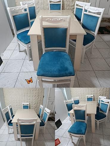 Qonaq otağı üçün, Açılmayan, Kvadrat masa, 6 stul