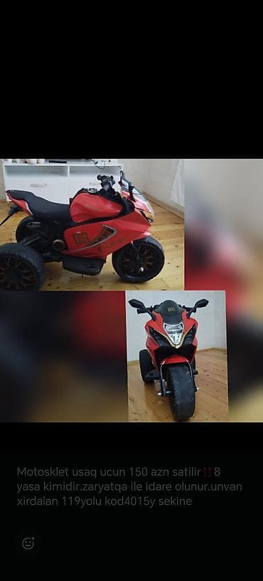 Motosklet usaq ucun 150 azn satilir‼️8 yasa kimidir.zaryatqa ile idare lalafo.az -da Motosklet usaq ucun 150 azn satilir‼️8 yasa kimidir.zaryatqa ile idare