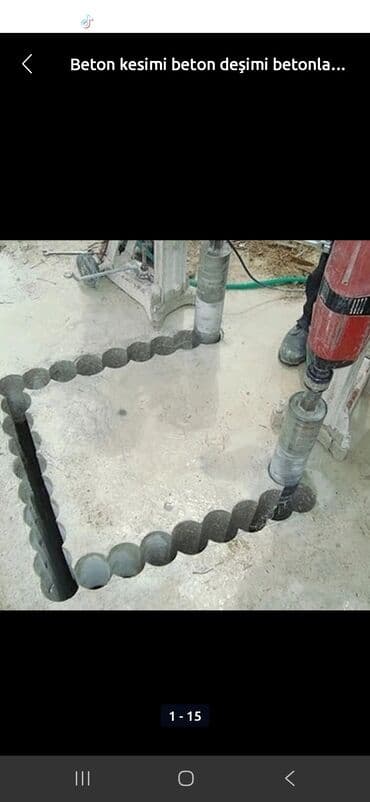 Beton kəsimi və deşmə xidməti - Armaturlu/armatursuz beton, monolit