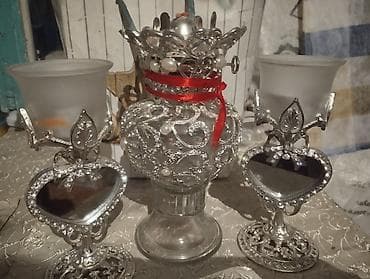 Bəzəkli dekor dəsti və rhinestone-lu körpə butulkaları - 3 hissəli