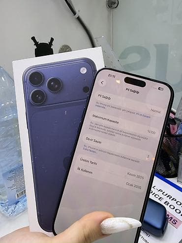 iphone 5 lalafo: IPhone 17 Pro Max, 256 GB, Mavi, Zəmanət — 2