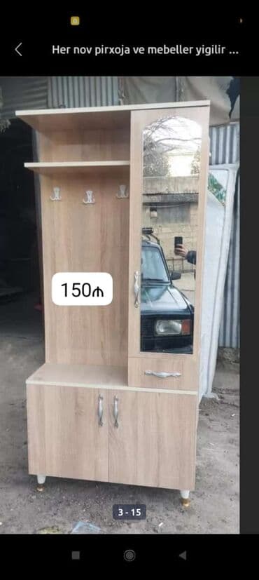 ışkaf: Yeni, 2 qapılı Düz dolab, Dəhliz dolabı — 1