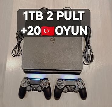 сколько стоит xbox 360: PS4 slim 1tb plombu üzərində, ideal vəziyətdə 2 pult + 20 oyun — 1