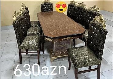 omid aboy evi: Qonaq otağı üçün, Yeni, Açılmayan, Dördbucaq masa, 8 stul — 1