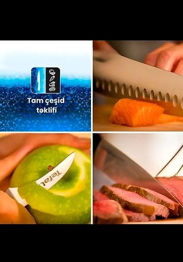 firca desti: Tefal bıçaq dəsti – Ice Force Technology - Set: 5 ədəd bıçaq + taxta — 5