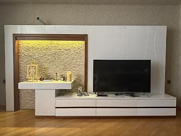 sam: MDF və dekorativ paneldən hazırlanmış modern TV/stend divar sistemi - — 1