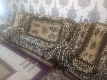 kohne mebel alisi: 3 parçalı yumşaq mebel dəsti - Komplekt: 1 böyük divan + 2 kreslo - — 1
