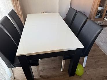 qabaq stolları: Acılan masa desti Qiynet 400 man Yagmur mebelden alınıb koja stulları — 1