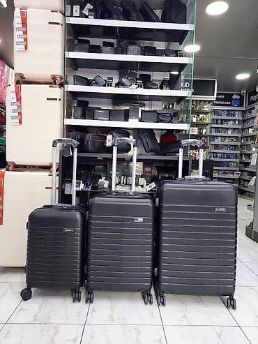 Çamadanlar: Sərt korpuslu çamadan dəsti – 3 ölçü - Brend: Hanpin - Rəng: tünd boz — 1