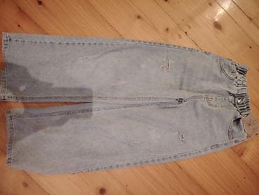 сапоги классика: Yüngül mavi rəngdə cins şalvar - Kəsim: geniş, düz paça - Bel — 1